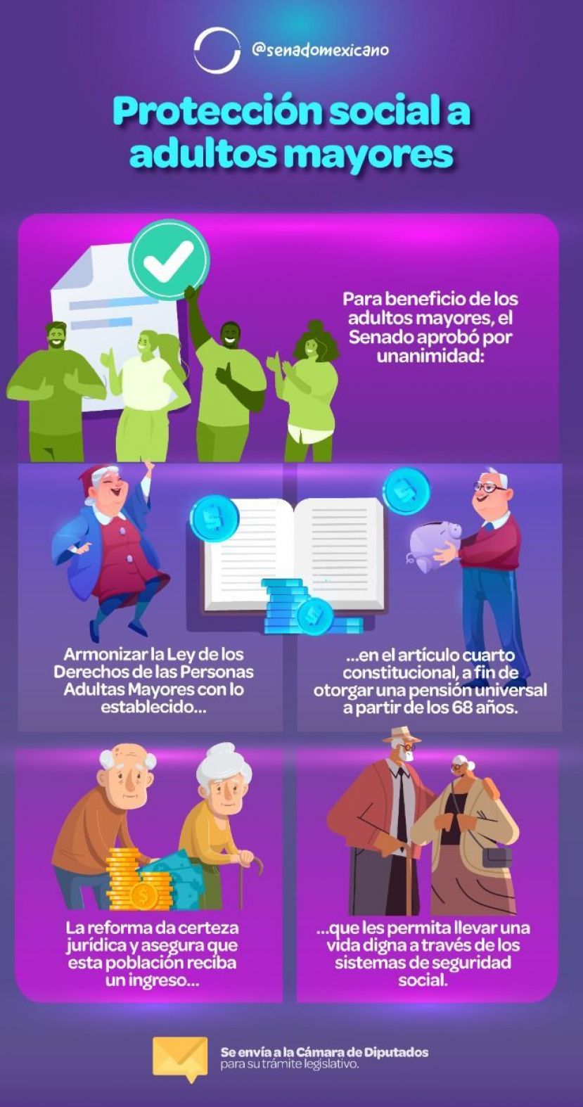 Otorgan protección social a adultos mayores